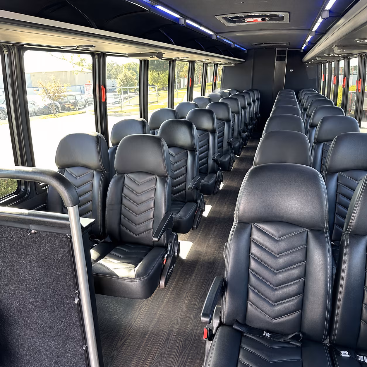 compare minibuses and charter buses for recurring sunrise shuttle routes